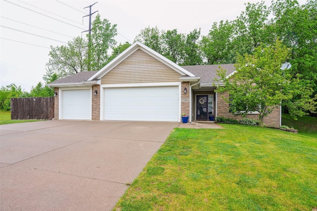 5200 Pine Valley Dr, Pleasant Hill, IA 50327 - ranch-style home with brick siding, an attached garage, driveway, and a shingled roof
