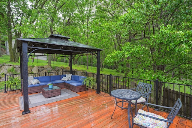 5200 Pine Valley Dr, Pleasant Hill, IA 50327 - wooden deck with an outdoor hangout area and a gazebo