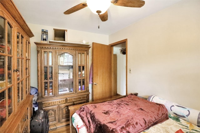 3517 50th St, Des Moines, IA 50310 - bedroom featuring wood finished floors and ceiling fan