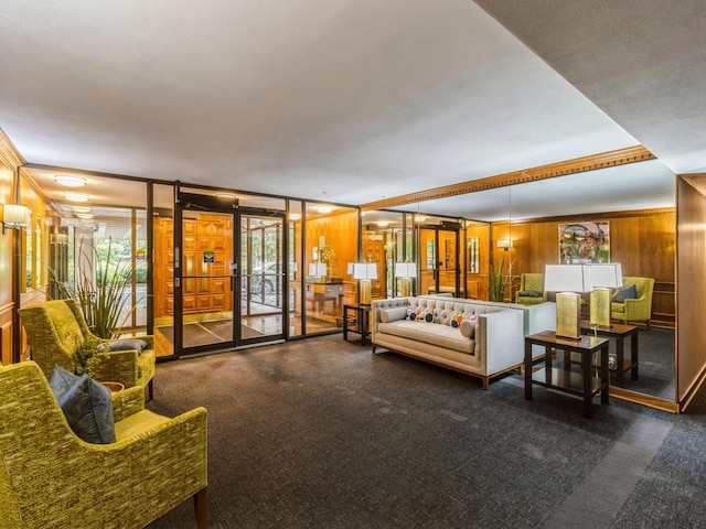 3663 Grand Ave Unit 508, Des Moines, IA 50312 - lobby with wood walls and crown molding