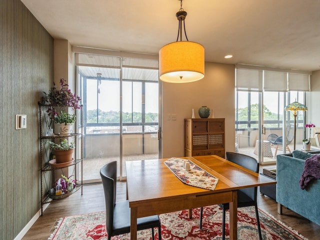 3663 Grand Ave Unit 508, Des Moines, IA 50312 - dining room with wood finished floors, plenty of natural light, expansive windows, recessed lighting, and baseboards