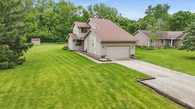 1011 NE 60th Ave, Des Moines, IA 50313 - view of front of home with concrete driveway, an attached garage, a front yard, and roof with shingles