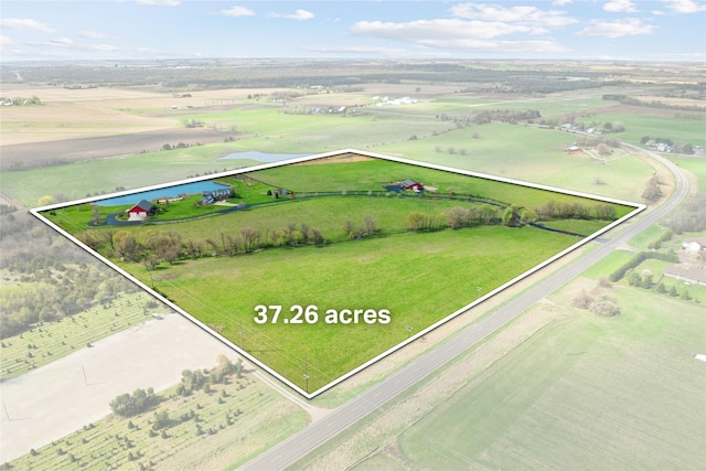 2492 55th St, Vinton, IA 52349 - view of rural area with property parcel outlined and a pastoral area