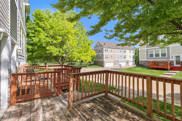 15203 Greenbelt Dr, Urbandale, IA 50323 - deck with a residential view and a yard