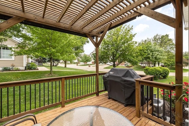 9812 Green View Ln, Johnston, IA 50131 - deck with a pergola, area for grilling, and a lawn