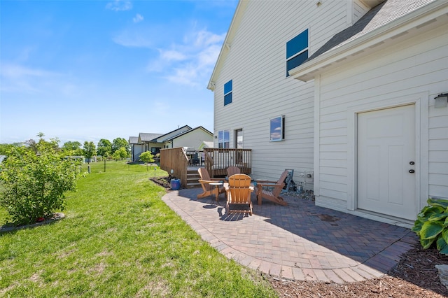 7305 NW 18th St, Ankeny, IA 50023 - view of green lawn with a patio area