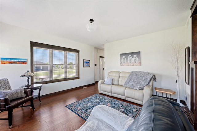 7305 NW 18th St, Ankeny, IA 50023 - living room featuring baseboards and wood finished floors