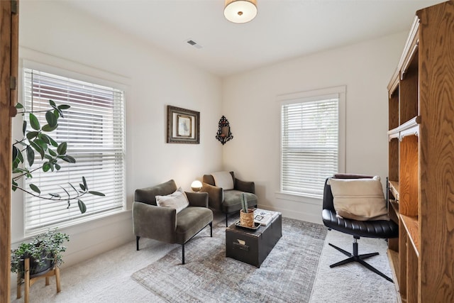 1107 24th St, Des Moines, IA 50311 - living area featuring carpet flooring