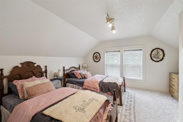 1107 24th St, Des Moines, IA 50311 - bedroom featuring vaulted ceiling and light carpet