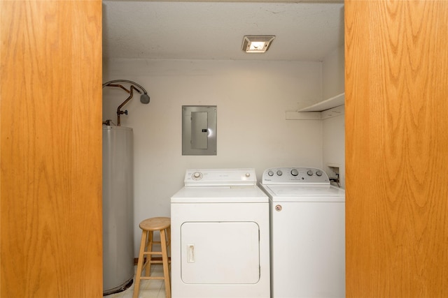 2433 Patricia Dr Unit 24, Urbandale, IA 50322 - washroom featuring electric panel, washer and dryer, and water heater