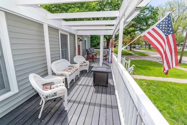 620 W Filmore St, Winterset, IA 50273 - wooden deck with a lawn
