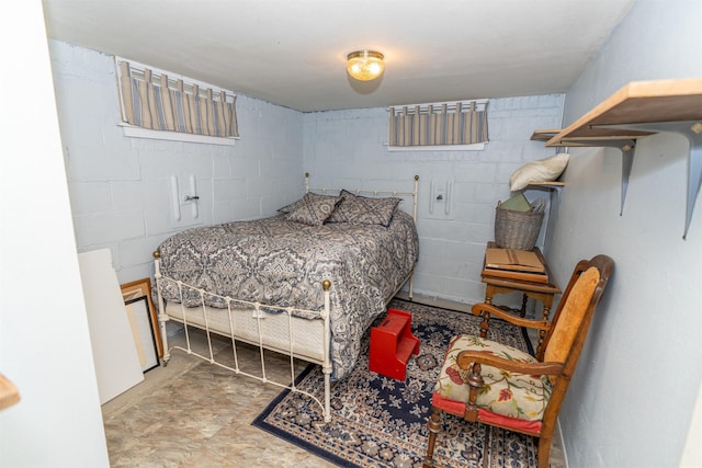 620 W Filmore St, Winterset, IA 50273 - bedroom with concrete block wall