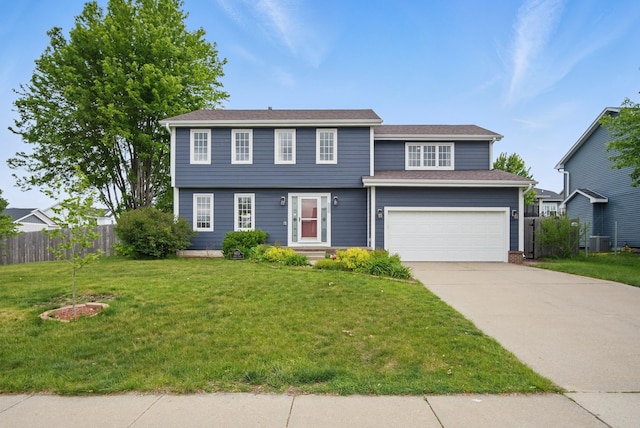 6173 Pommel Pl, West Des Moines, IA 50266 - colonial house with central AC, driveway, and an attached garage
