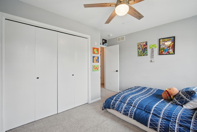 6173 Pommel Pl, West Des Moines, IA 50266 - carpeted bedroom featuring a closet and ceiling fan