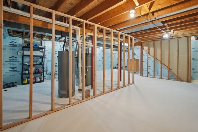 6173 Pommel Pl, West Des Moines, IA 50266 - unfinished basement featuring gas water heater and heating unit