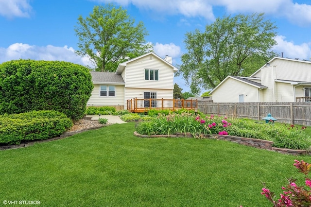 4337 Park Ct, Urbandale, IA 50322 - back of house featuring a chimney and a deck
