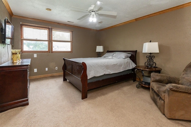 3919 69th St, Urbandale, IA 50322 - bedroom featuring crown molding, light colored carpet, a ceiling fan, and baseboards