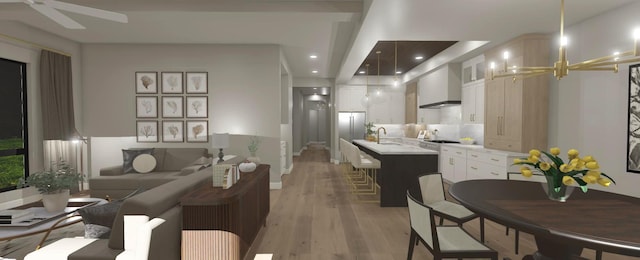 200 S Shore Dr Unit 101, Clear Lake, IA 50428 - living room with light wood-style flooring, recessed lighting, and a ceiling fan