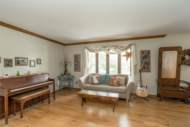 10490 Elmcrest Dr, Clive, IA 50325 - living room with ornamental molding, light wood-type flooring, and baseboards