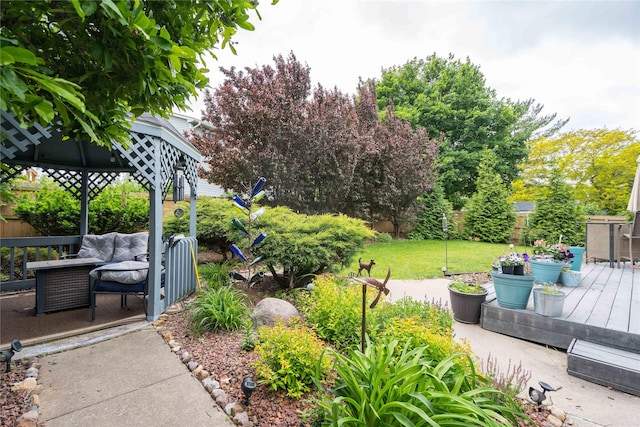 10490 Elmcrest Dr, Clive, IA 50325 - view of yard with a gazebo and a wooden deck