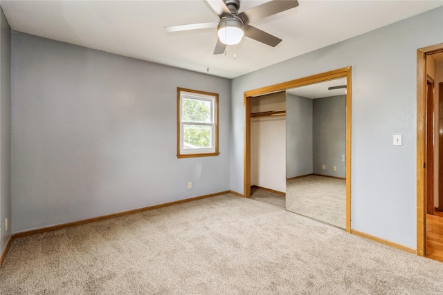 602 SE 7th St, Ankeny, IA 50021 - unfurnished bedroom with light carpet, a closet, baseboards, and ceiling fan