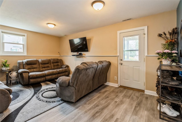 602 SE 7th St, Ankeny, IA 50021 - living area with healthy amount of natural light, light wood-type flooring, and baseboards