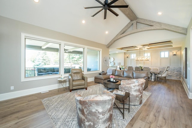 2315 14th St SW, Altoona, IA 50009 - living area featuring a ceiling fan, wood finished floors, baseboards, and recessed lighting