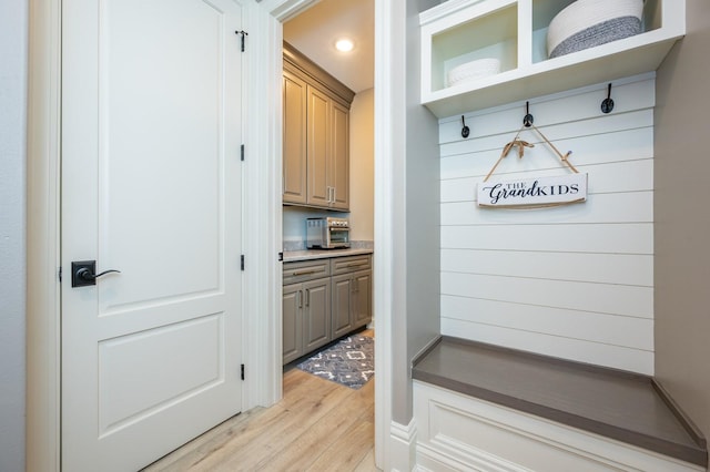 2315 14th St SW, Altoona, IA 50009 - mudroom with light wood-type flooring and recessed lighting