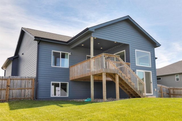 3309 NW Reinhart Dr, Ankeny, IA 50023 - back of house featuring stairs and a deck