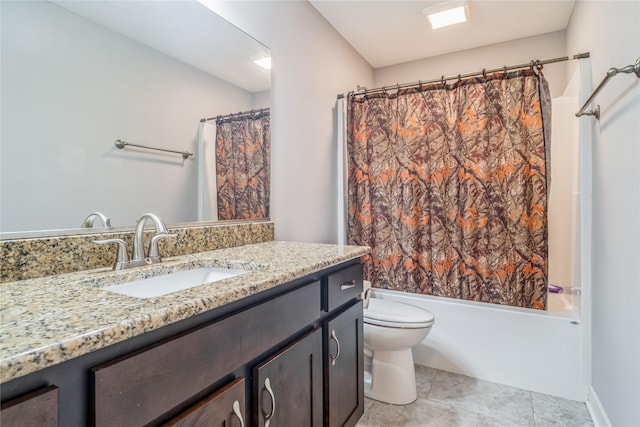 2658 SW 20th Cir, Ankeny, IA 50023 - full bathroom with vanity, shower / bath combo, toilet, and tile patterned floors