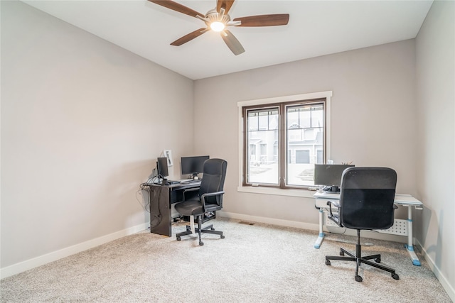 2658 SW 20th Cir, Ankeny, IA 50023 - office with a ceiling fan, carpet floors, and baseboards