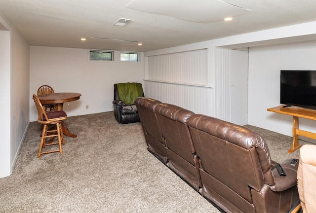 936 15th St, West Des Moines, IA 50265 - carpeted living room featuring recessed lighting