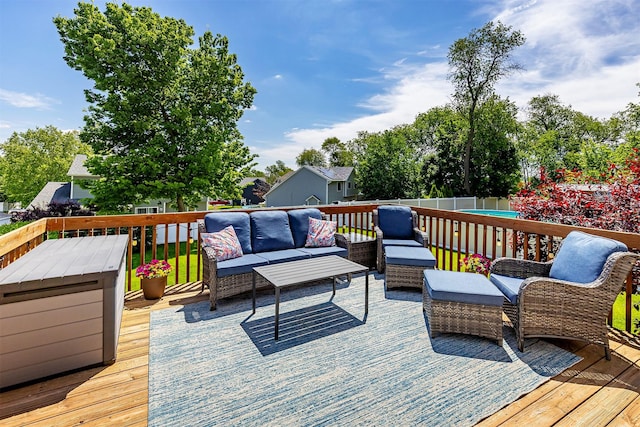 5525 SE 29th Ct, Des Moines, IA 50320 - wooden terrace with outdoor lounge area