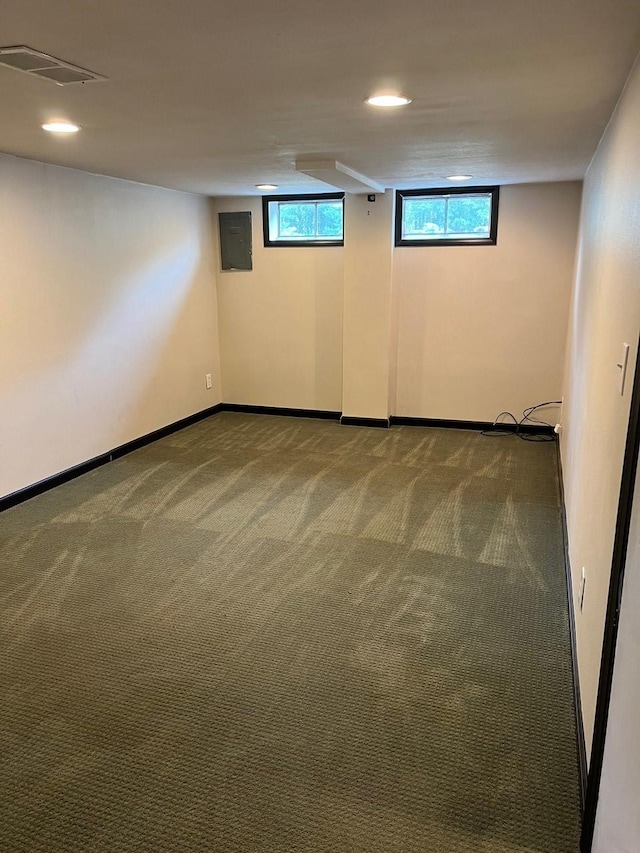 160 Bel Aire Dr, Waukee, IA 50263 - below grade area with carpet floors, recessed lighting, and baseboards