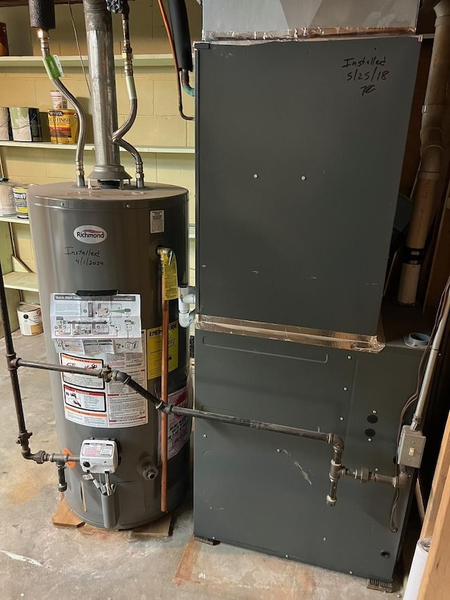 160 Bel Aire Dr, Waukee, IA 50263 - utility room with water heater and heating unit