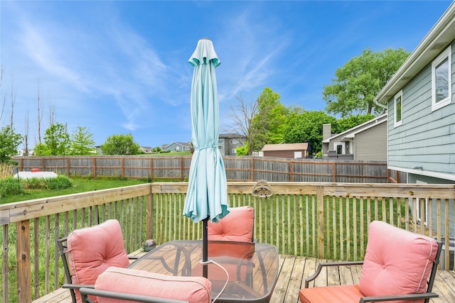 5545 E Douglas Ave, Des Moines, IA 50317 - wooden terrace with outdoor dining space