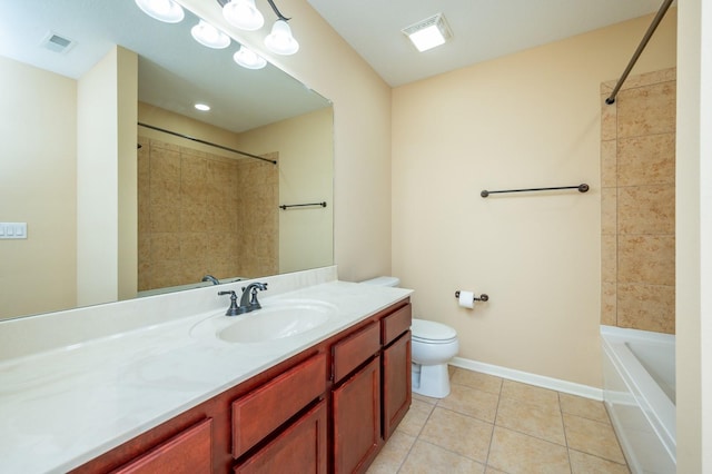 3305 SE Glenstone Dr Unit 236, Grimes, IA 50111 - full bath featuring vanity, tile patterned floors, toilet, baseboards, and tub / shower combination