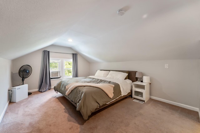 1516 57th Pl, Des Moines, IA 50311 - carpeted bedroom with lofted ceiling, cooling unit, and baseboards