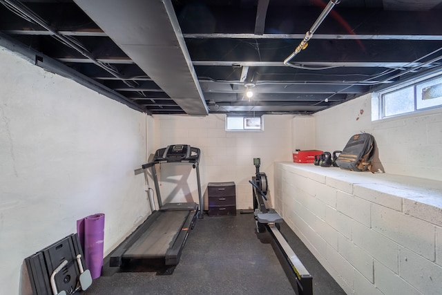 1516 57th Pl, Des Moines, IA 50311 - exercise room with concrete block wall