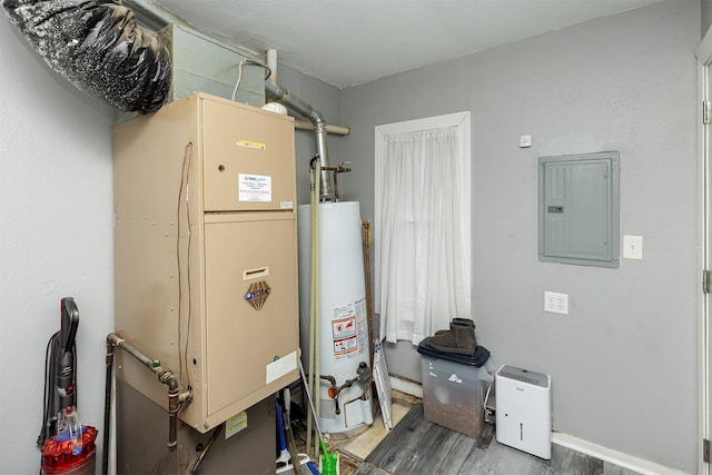 1410 E 21st St, Des Moines, IA 50317 - utilities with electric panel, gas water heater, and heating unit