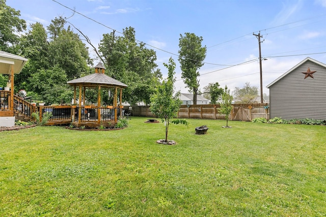 305 E State St, Baxter, IA 50028 - view of yard with a gazebo and an outdoor fire pit