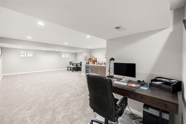 2320 SE Maxwell Dr, Waukee, IA 50263 - office space featuring recessed lighting, baseboards, and light colored carpet