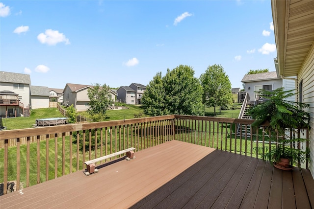6814 Aubrey Ct, Johnston, IA 50131 - wooden deck featuring a residential view and a yard