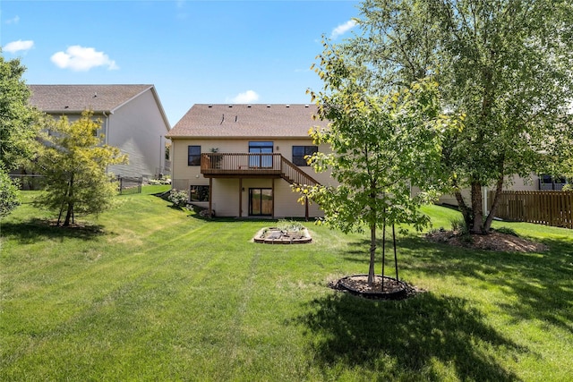 6814 Aubrey Ct, Johnston, IA 50131 - rear view of house featuring a wooden deck and stairs