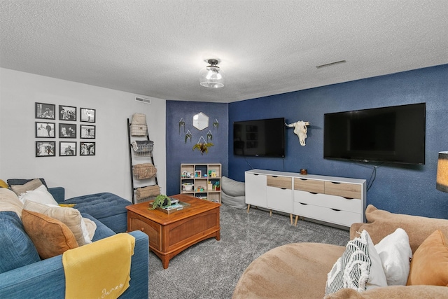 4670 Meadow Valley Dr, West Des Moines, IA 50265 - carpeted living area featuring a textured ceiling