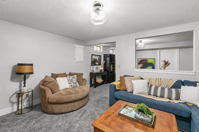 4670 Meadow Valley Dr, West Des Moines, IA 50265 - carpeted living area with a textured ceiling and baseboards