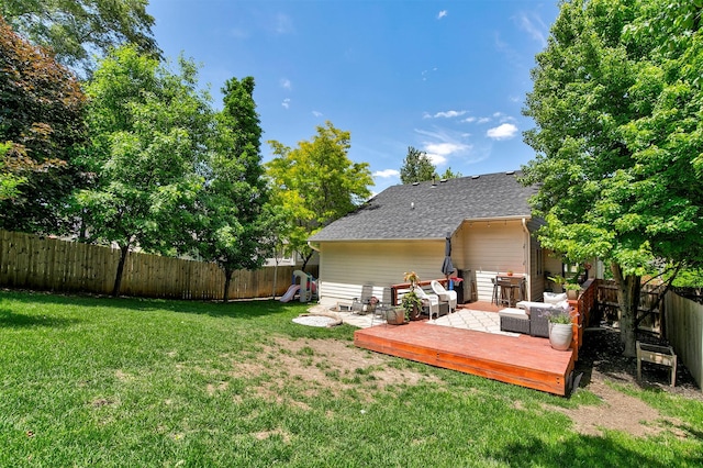 4670 Meadow Valley Dr, West Des Moines, IA 50265 - view of yard with a wooden deck