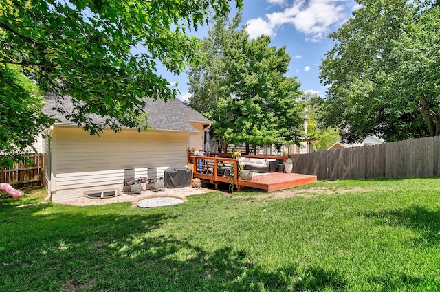 4670 Meadow Valley Dr, West Des Moines, IA 50265 - view of yard with a deck