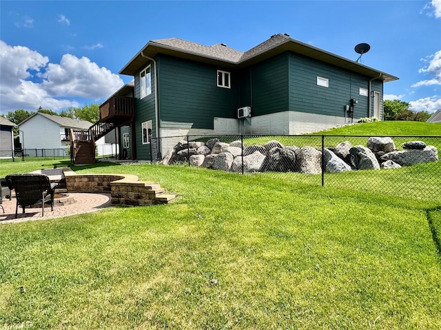 1008 Pine Brooke Ct, Clear Lake, IA 50428 - rear view of property featuring stairs, a patio, and brick siding