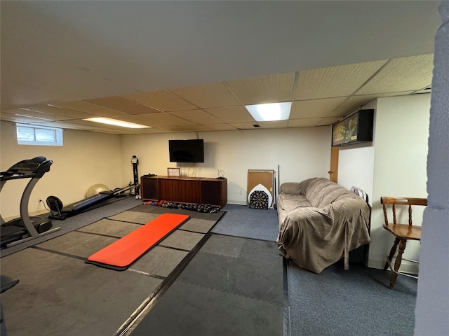1300 Shawnee Ave, Des Moines, IA 50313 - workout area with a drop ceiling